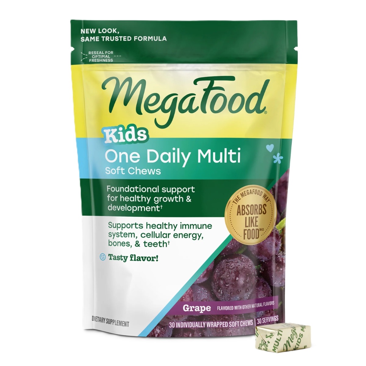 MegaFood Kids One Daily Multivitamin Soft Chews - Traubengeschmack 30 chews